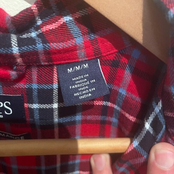 Chaps Red/blue/Plaid Shirt - Performance Fit - Picture 3 of 6